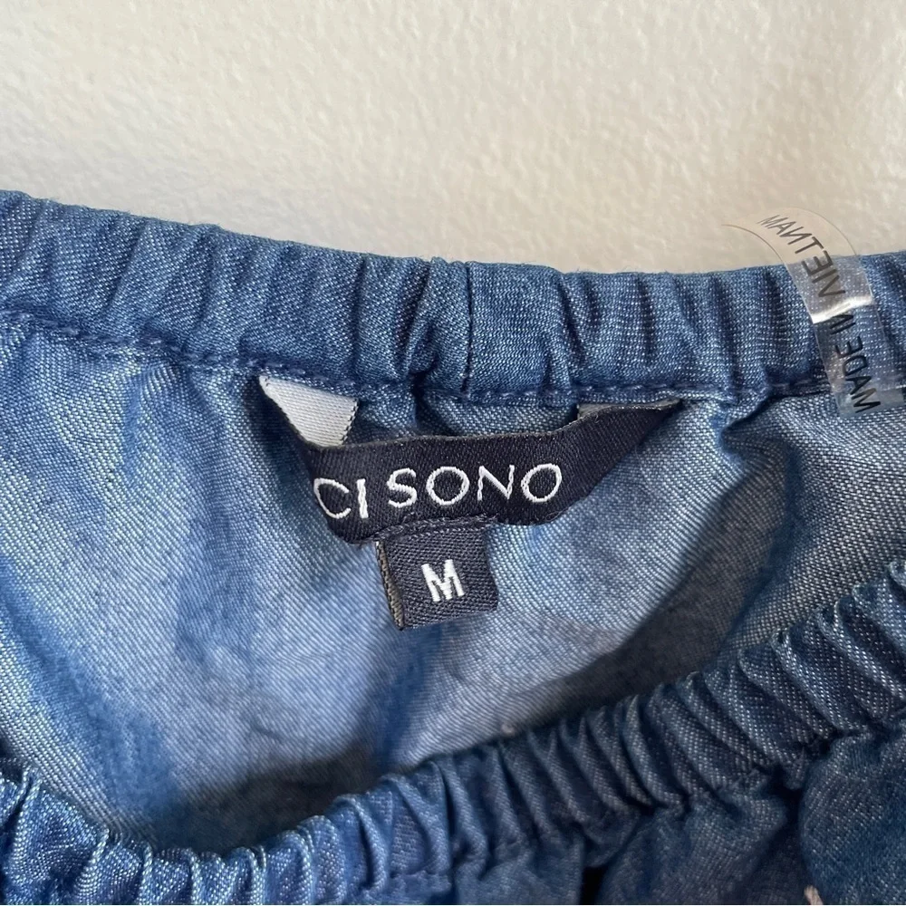 Ci Sono denim dress with floral embroidery detail - Picture 2 of 5